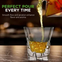 Whiskey Decanter, Enhances Taste, Crystal Glass, 750ml Capacity<NutriChef Outlet