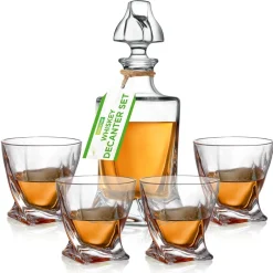 Whiskey Decanter Set - Enhances Flavor - Crystal Glass - Clear<NutriChef