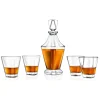 Whiskey Decanter Set Enhances Flavor Crystal Glass 850ml 4 Glasses<NutriChef Hot