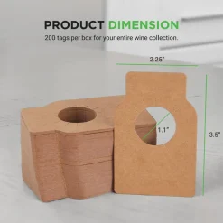 Wine Bottle Tags, Customizable Brown Paper, 200 Pcs for Cellar Collection<SereneLife New