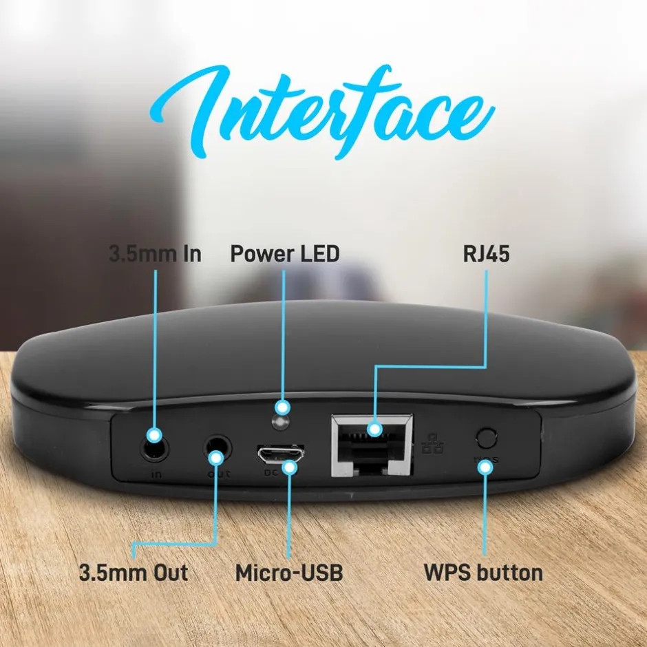 Wireless Audio Receiver - Stream Music via Wi-Fi - Aux Input & Output<Pyle Online