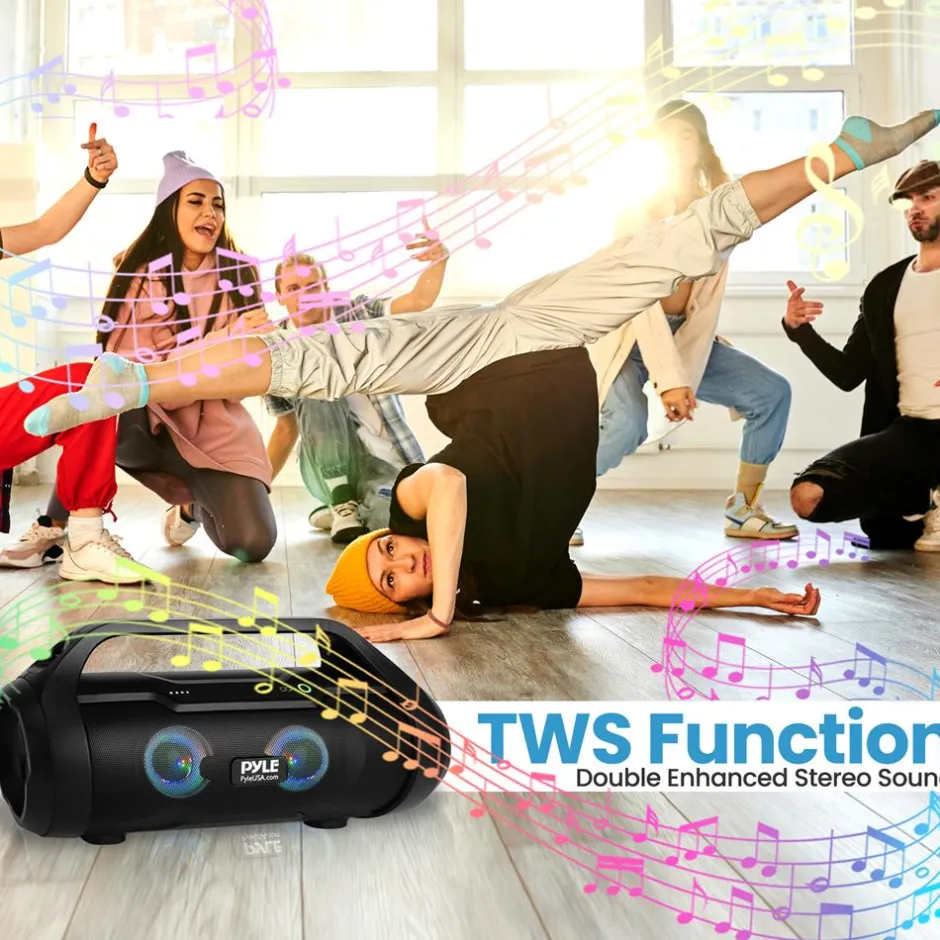 Wireless Bluetooth Boombox Speaker - Monstrous Sound, Waterproof, 40W<Pyle Clearance