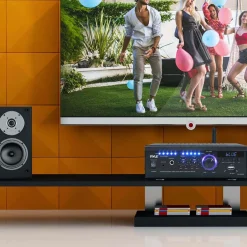 Wireless Bluetooth Stereo Amplifier 240W Blue LED Display USB/SD/FM<Pyle Clearance