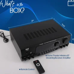 Wireless Bluetooth Streaming Stereo Receiver Amplifier with FM<Pyle Outlet