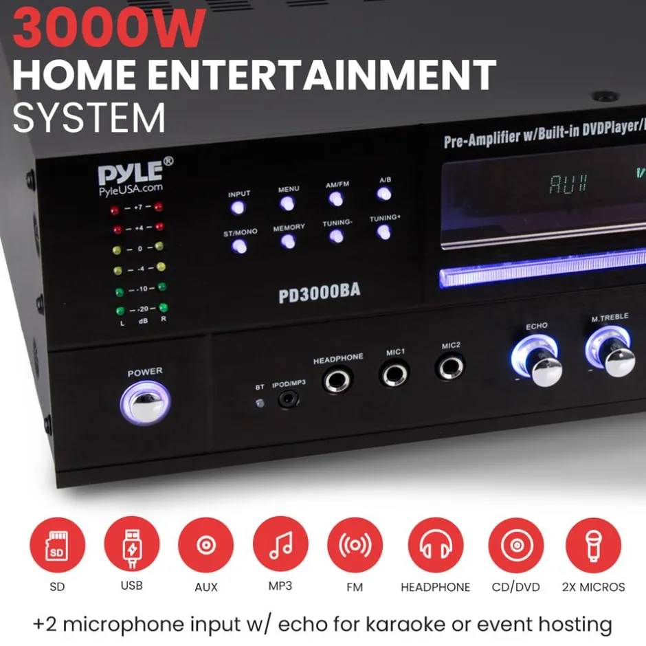 Wireless Bt Home Theater Amplifier Recei<Pyle Discount