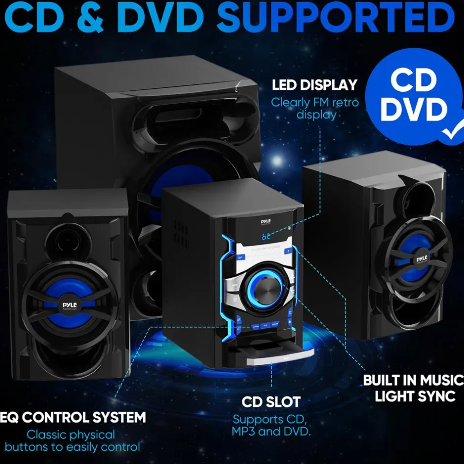 Wireless Bt Streaming Dvd Stereo System<Pyle Online