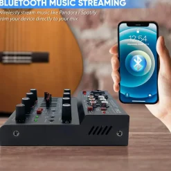 Wireless 4-Channel Audio Mixer - Bluetooth, USB Interface, Echo Effect<Pyle