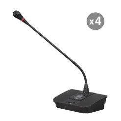 Wireless Conference Mic System, 4-Ch UHF, LCD Display, Rack Mountable<Pyle Hot