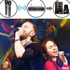 Wireless Karaoke Mic Set, Bluetooth Streaming, Dual Mics, MP3/USB/SD Readers<Pyle Discount