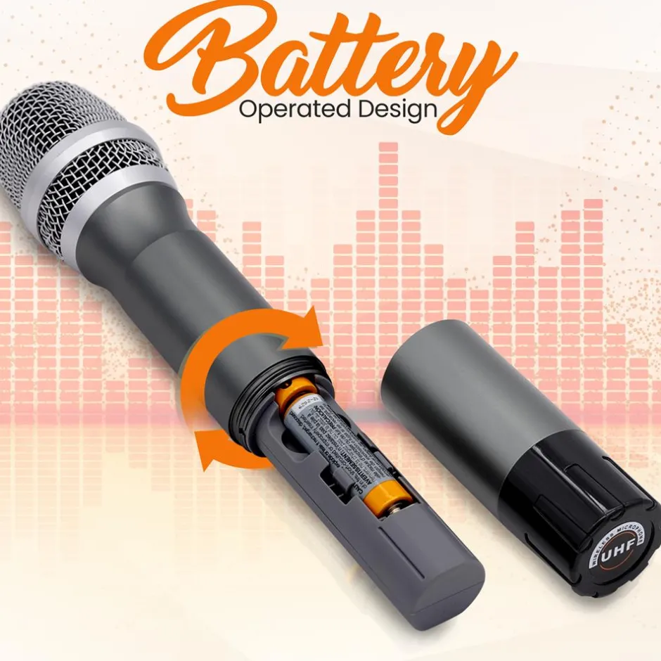 Wireless Mic System - Distortion-Free, UHF Design, Portable<Pyle Outlet
