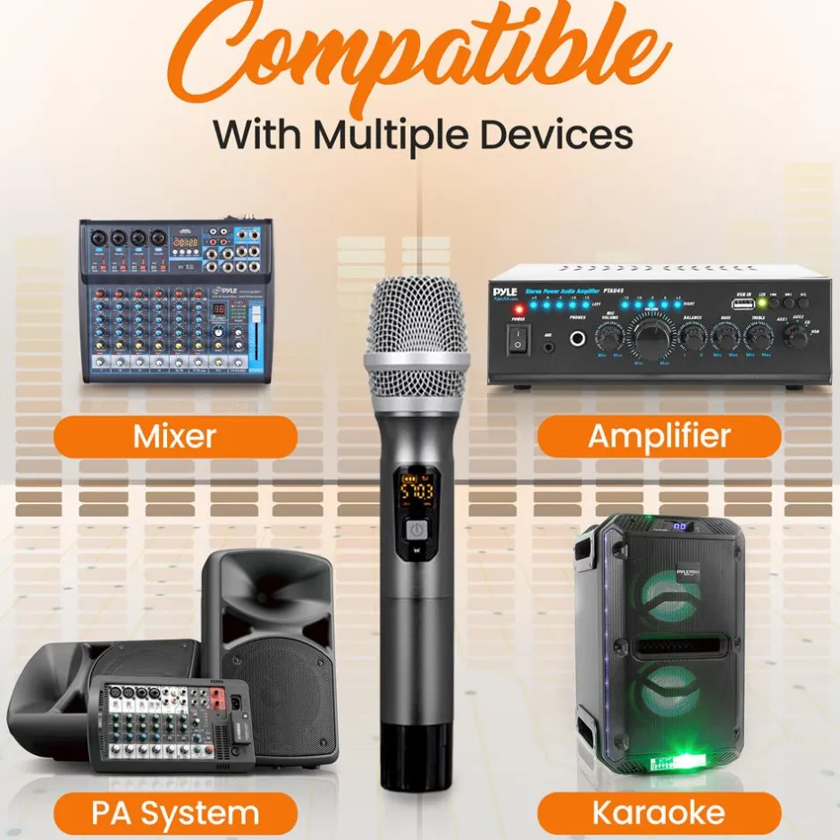 Wireless Mic System - Distortion-Free, UHF Design, Portable<Pyle Outlet