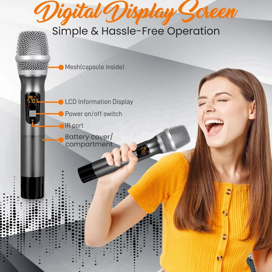 Wireless Mic System - Distortion-Free, UHF Design, Portable<Pyle Outlet