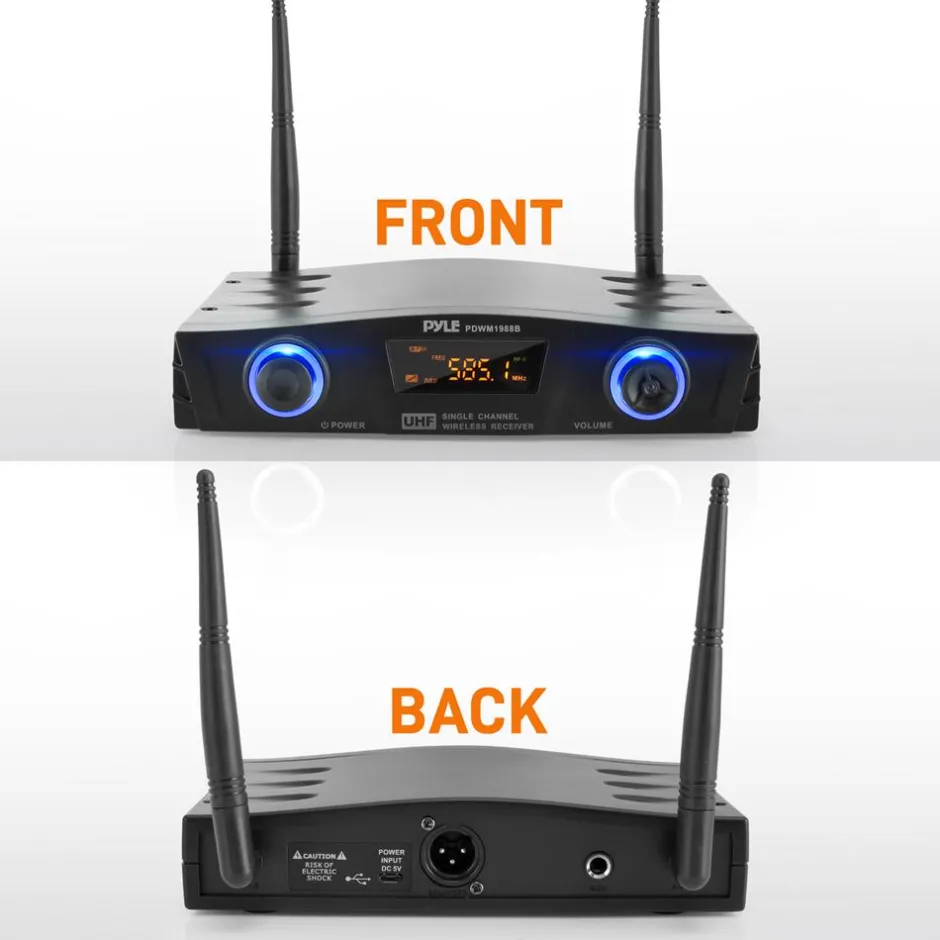 Wireless Mic System - Pro Audio, UHF, USB Powered, Compact Design<Pyle Clearance