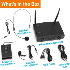 Wireless Mic System - Pro Audio, UHF, USB Powered, Compact Design<Pyle Clearance