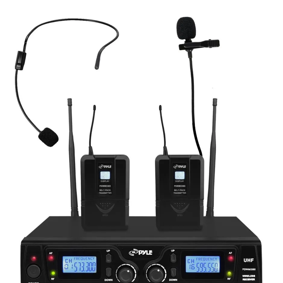 Wireless Mic System 16-Channel UHF LCD Display Rack Mountable<Pyle New