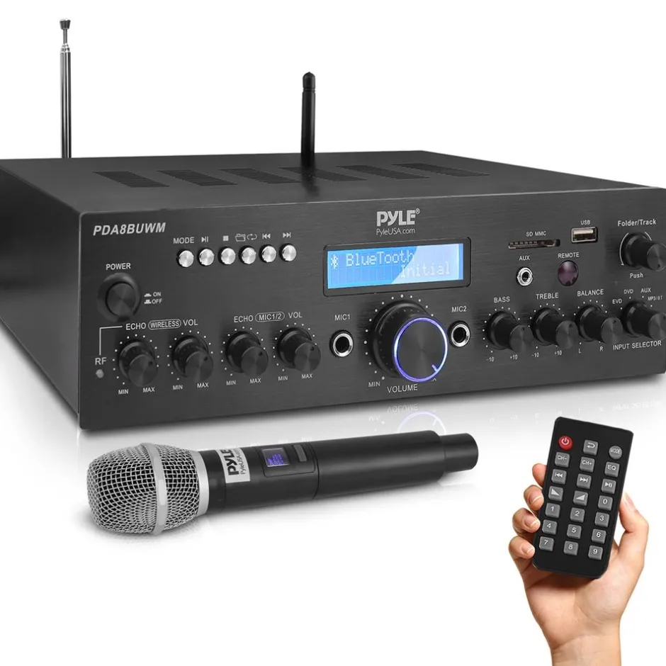Wireless Microphone Amplifier 200W Bluetooth Streaming Dual Mic Inputs<Pyle Sale