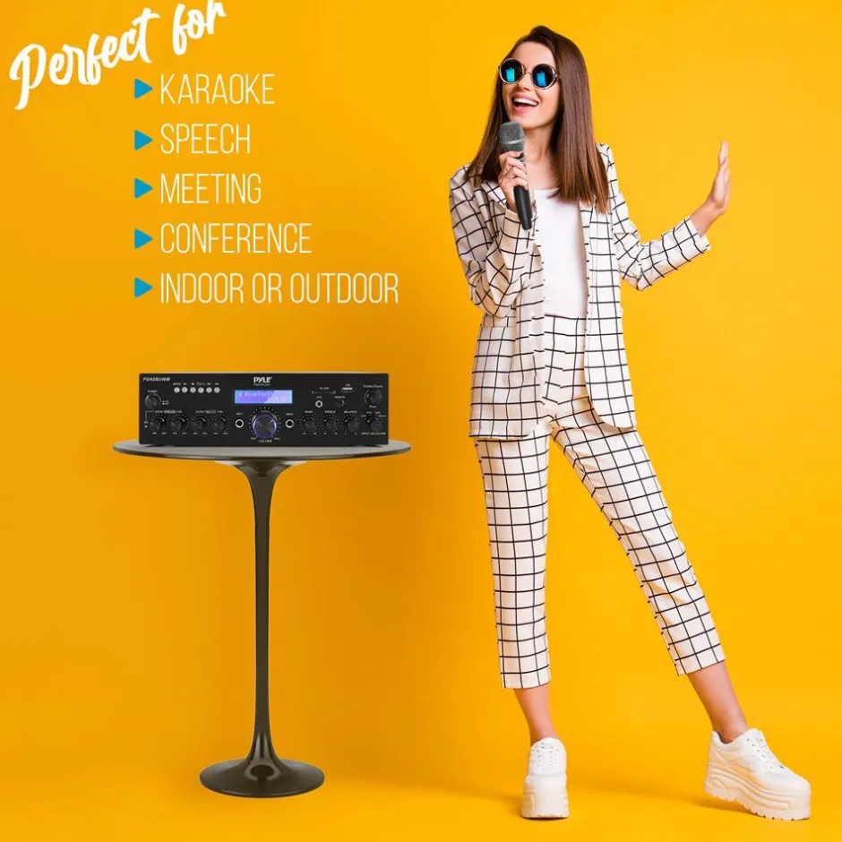 Wireless Microphone Amplifier 200W Bluetooth Streaming Dual Mic Inputs<Pyle Sale