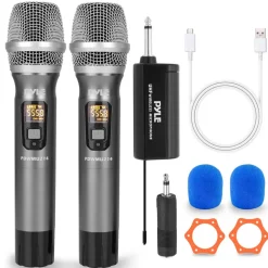 Wireless Microphone System - Reliable UHF Design, Battery Operated<Pyle Clearance