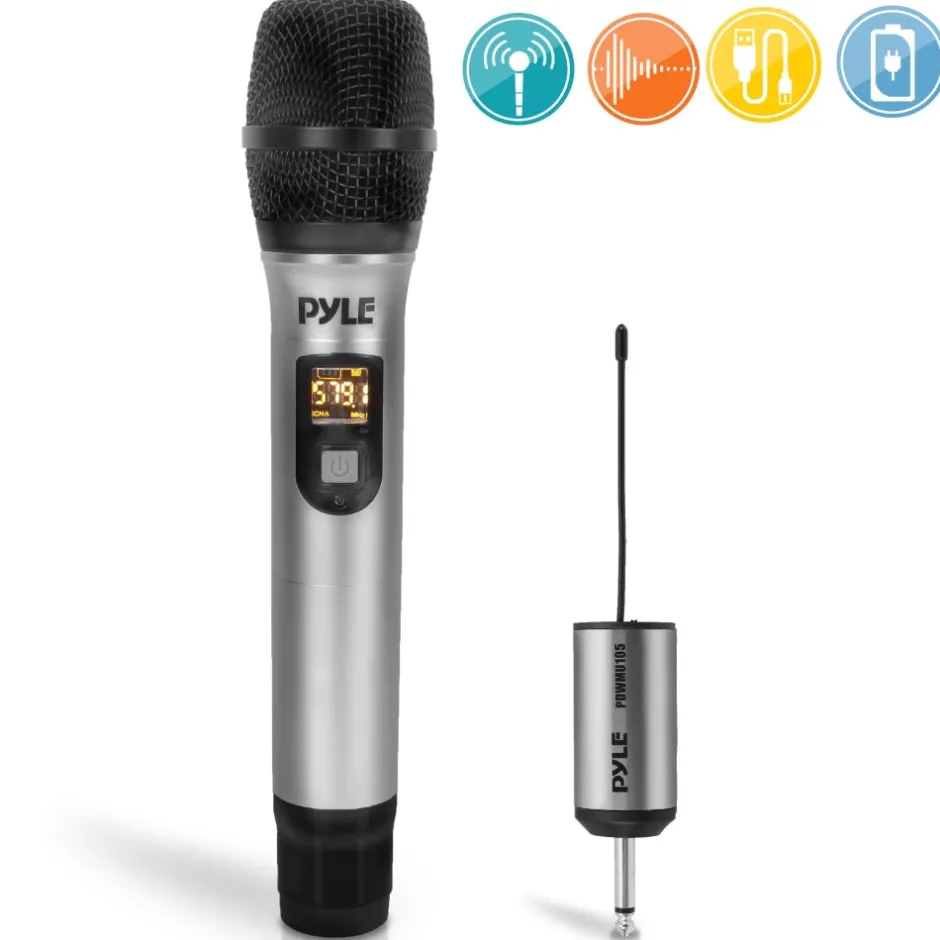 Wireless Microphone System - Crisp Audio - UHF Band - Battery Operated<Pyle Outlet
