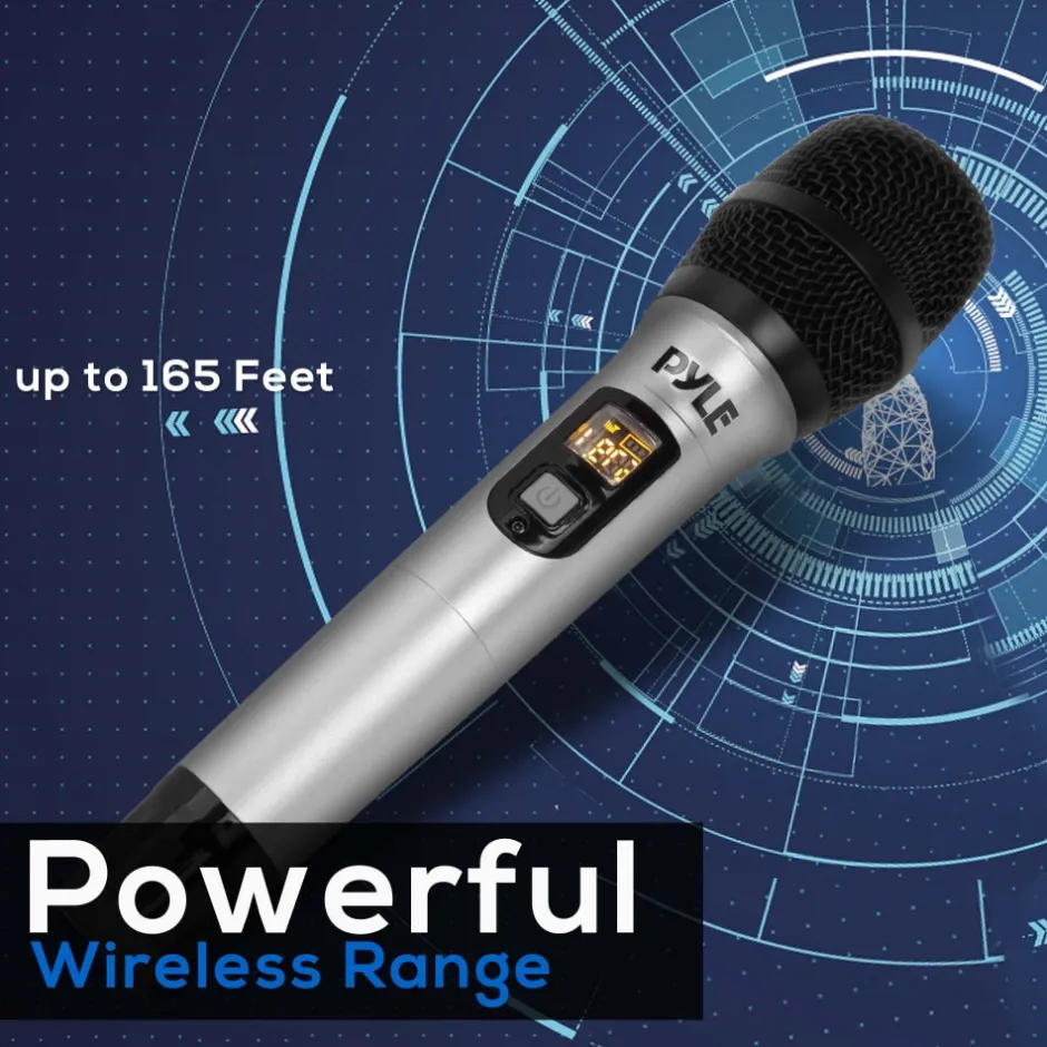 Wireless Microphone System - Crisp Audio - UHF Band - Battery Operated<Pyle Outlet