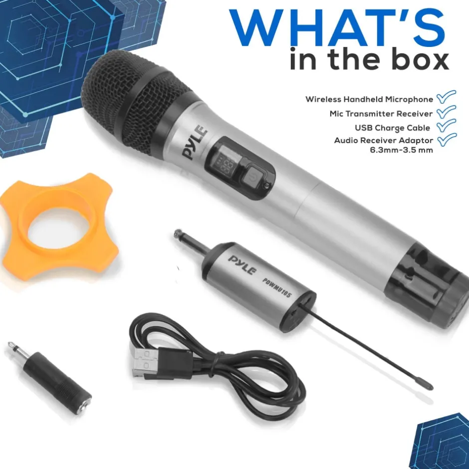 Wireless Microphone System - Crisp Audio - UHF Band - Battery Operated<Pyle Outlet