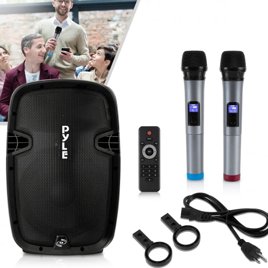 Wireless Portable PA Speaker 1000W Bluetooth 12" Subwoofer Dual System<Pyle Online