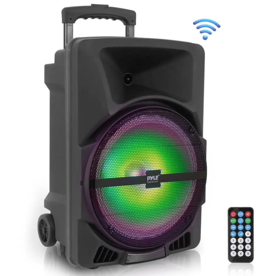 Wireless Portable PA Speaker 1200W Bluetooth LED Lights Rechargeable Battery<Pyle Hot