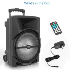 Wireless Portable PA Speaker 1200W Bluetooth LED Lights Rechargeable Battery<Pyle Hot