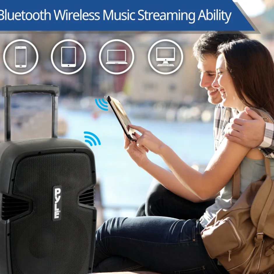 Wireless Portable PA Speaker 1000W Bluetooth 12" Subwoofer Waterproof<Pyle Best