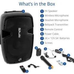 Wireless Portable PA Speaker 1000W Bluetooth 12