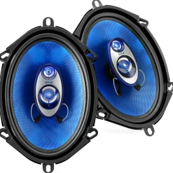 5"x7" Car Speakers Pair, 300W, Blue Poly Cone, Butyl Rubber Surround<Pyle Clearance