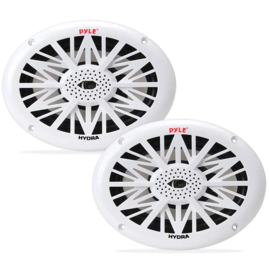 6x9" Marine Speakers, Waterproof, 260W Poly Carbon Cone, White<Pyle Discount