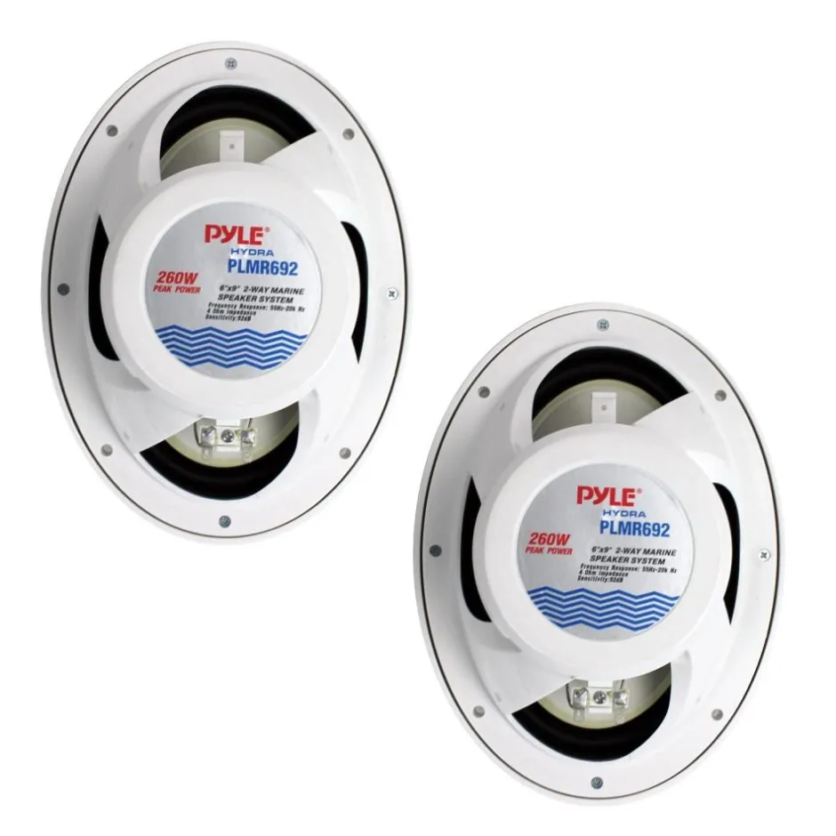 6x9" Marine Speakers, Waterproof, 260W Poly Carbon Cone, White<Pyle Discount