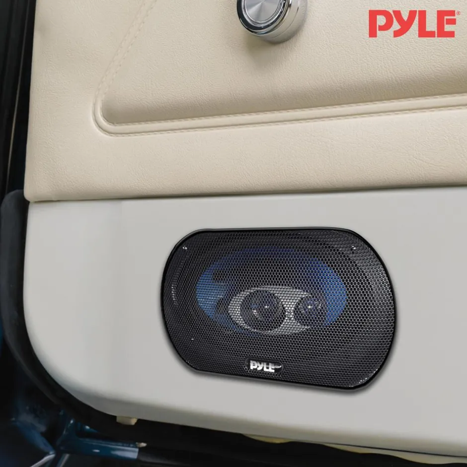 4"x6" 240W Car Speakers, Triaxial, Butyl Rubber, Blue Cone<Pyle Online