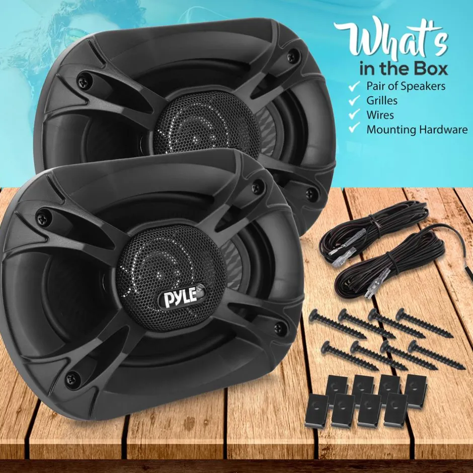 6x9" 500W 4-Way Car Speakers, Low Distortion, Butyl Rubber Surround (Pair)<Pyle Discount