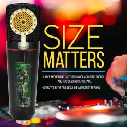 XLR Condenser Microphone Kit - Studio Quality, 34mm Capsule, Metal Alloy<Pyle Outlet